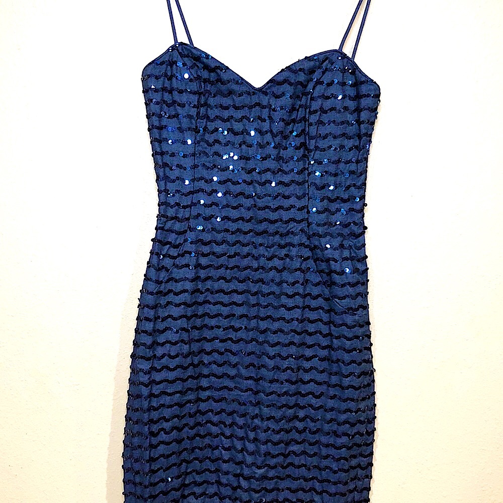 Sequin Denim Mini Dress